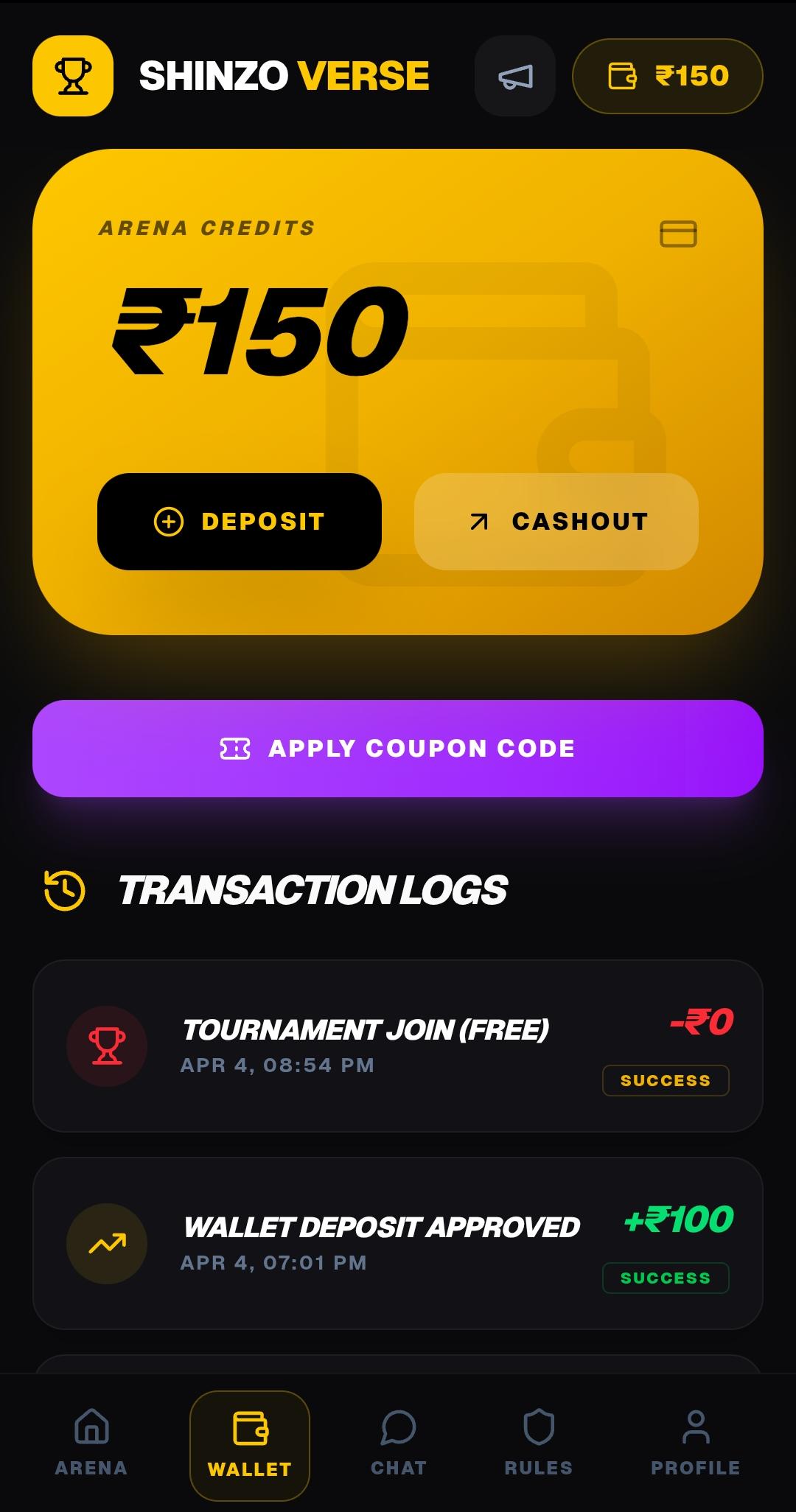 Wallet Screen